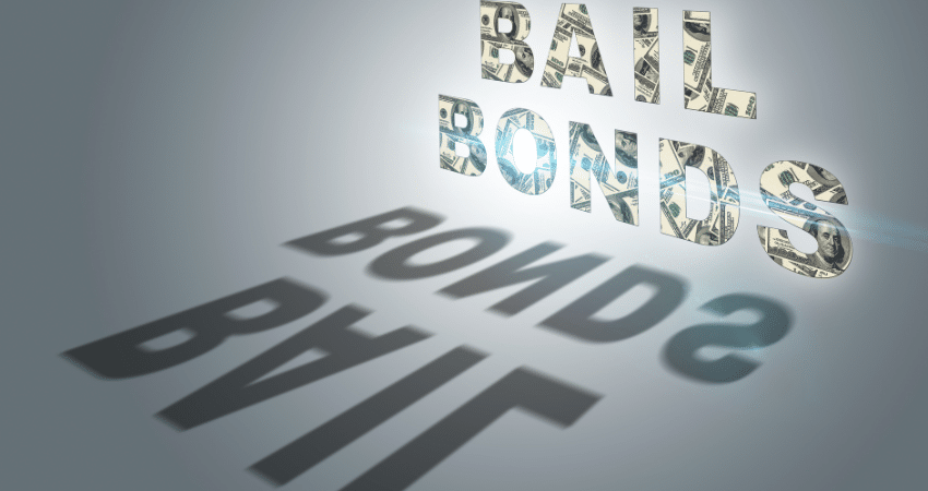 words bail bonds written in money