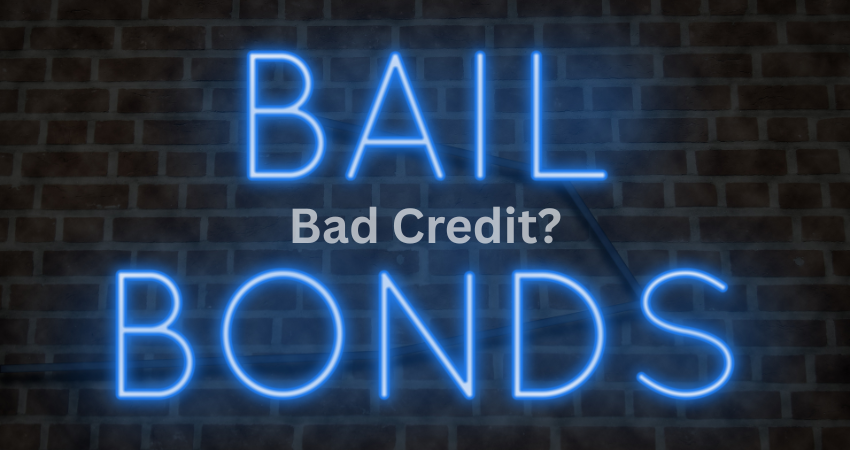 blue neon sign says bail bonds with white letters bad credit?