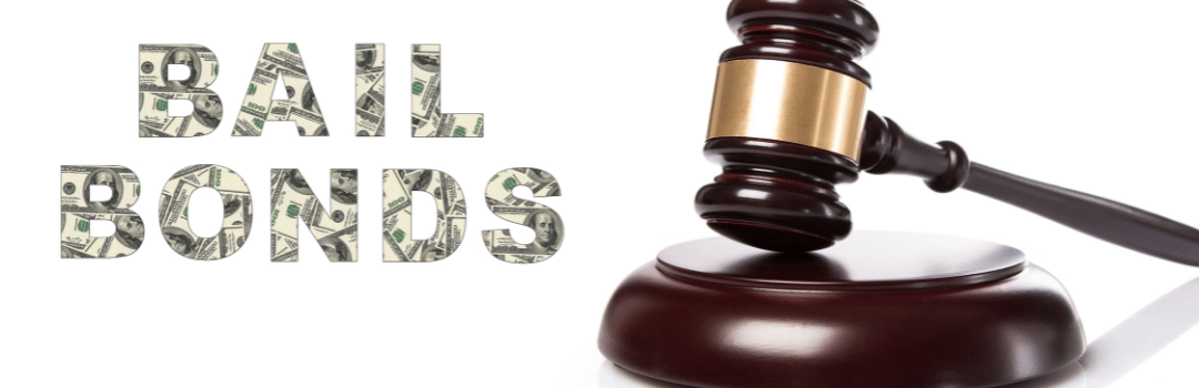 gavel with words bail bonds written in hundred dollar bills